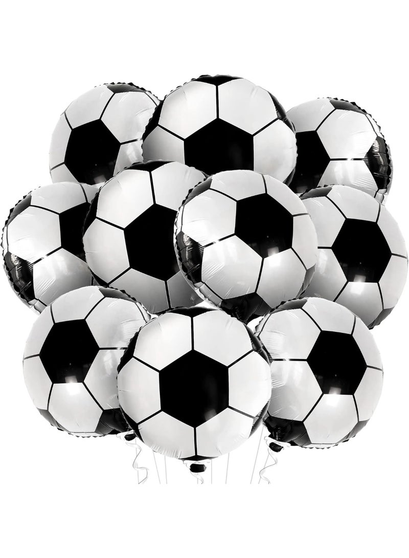 KATCHON Soccer Balloons -18 Inch Balloons pack of 10 | Soccer Birthday Party Decorations , Sports Themed Party Decorations | soccer decorations For Party With Black And White balloons - Image 1